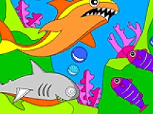 Gra online Rosy Coloring: Sharks - Kolorowe Rekiny z kategorii Dla dzieci