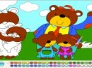 Bear Family Coloring - Pomaluj Rodzinkę Misi