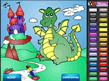 Gra online Dragoncastle Coloring - Pomaluj Smoczy Zamek z kategorii Dla dzieci